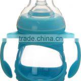 OEM High Quality Anti Cracking Borosilicate Glass Baby Bottle With Silicone Sleeve thumbnail-1