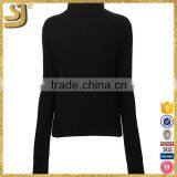 Black Long Sleeve Woman Wool Winter Sweater thumbnail-1