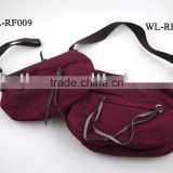 WL-RF008 100% cotton canvas burgandy and black lady fashion clutch bag