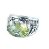 925 Sterling Silver Oval Cut Lemon Quartz Gemstone Ring Jewelry thumbnail-1