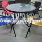 Used Aluminum Frame Glass Hotel Table YT40 thumbnail-5