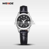 Promotional Gift WEIDE WG93009 Fashion Watches With Stainless Steel Case Back Water Resistant Leather Watches Women