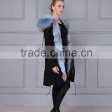 Hot Sale Wholesale Cotton Winter Coat Real Fox Fur Lining Parka for Women and Men thumbnail-4