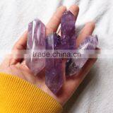 6 Facet Amethyst Quartz Double Terminated Crystal Pointy Pendant