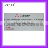 Accept custom order Silk printing on second surface plastic polycarbonate warning label