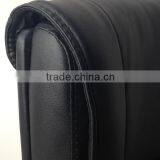 Mid Back Black Leather Home Office Furniture Meeting Chairs Office With no Wheels thumbnail-2