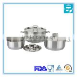 6 pcs Luxurious tri-ply cookware set with stainless steel lid