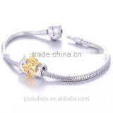 Custom Engarving 18K Gold Plating Charms Solid European Tube Bead 925 Sterling Silver Beads Wholesale 14K Gold Charms Bead thumbnail-3