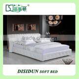 Top Quality Walnut White Leather King Bed DS-A363