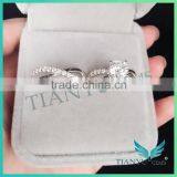 Fashion Design 18K White Gold Round 100facets Cut Moissanite Diamond Rings for Wedding thumbnail-6