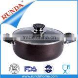 Aluminum Sauce Pot Powder Coating With Glass Lid