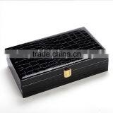 Chinese Factories Wholesale Custom High-grade PU Leather Gift Box, Black Crocodile Grain Packing Box thumbnail-6