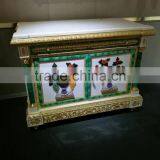 Fantastic Quality Gilt Bronze Mounted Louis XVI Style Natural Malachite Console Table thumbnail-4
