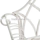 Iron Garden Seat in Antique White thumbnail-1