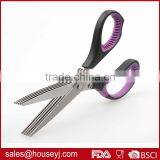 Stainless Steel 5 Layer Blades Kitchen Herb Scissors With Soft Grip Handle thumbnail-2