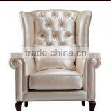 European Style Hotel Leather Leisure Sofa Chair thumbnail-1