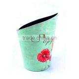 2016 Newest Flower Print Decorative Faux Leather Trash Can With Handle thumbnail-2
