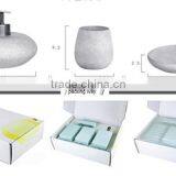 New Fashion Gray Resin Sandstone Imitation Marble Bath Accessories Set thumbnail-2