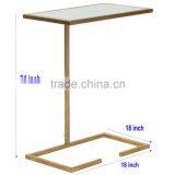 New Simple Design Hotel Furniture Metal Iron Black Display Table With Glass Top thumbnail-3