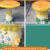 Garden/Kindergarten Furniture Set Fiberglass Mushroom Table Chairs thumbnail-4