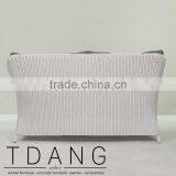 Flourish Hand-made Wicker Sofa - Contemporary White Rattan Furniture Garden Bench. thumbnail-4