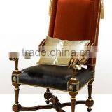Luxurious Royal Solid Wood King Chair With Wheels, Imperial Carved Wooden Throne Armchair With Golden Tassel BF12-04264c thumbnail-2