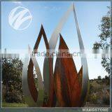 Contemporary Abstract Art Leaf Corten Steel Landscape Sculpture thumbnail-1