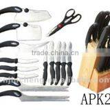 16pcs Kitchen Knife Sets With Wooden Stand, Kitchen Tool Sets thumbnail-1