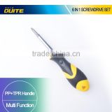 6 in 1 screwdriver set High Quality TPR handle Slotted and Philips Types
