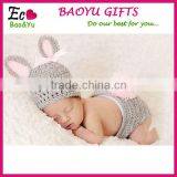 Newborn Baby Photo Prop Knitted Bunny Costume Cute Rrochet Rabbit Clothing Set Baby Clothes Factory thumbnail-1
