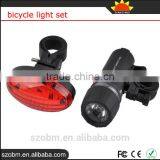 Wholesale Bicycle 1W White Front Bike Light 5 LED Red Rear Tail Lights Bicycle Light Set thumbnail-1