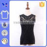 Elegant Cotton Lace Crochet Flower Trim Sexy Women Fitness Tank Tops thumbnail-2