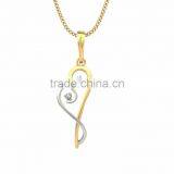 Two Tone Plated Designer Small CZ Studded Heart Pendant thumbnail-1