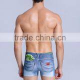 MGOO High Fashion Underwear Men Cotton Comfortable Jeans Print Shorts Custom Printing Stock thumbnail-4