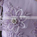 OEM Baby Girls Lovely Purple Embroidery Flower Tassel Party Dresses Net Frock Design Tulle Fluffy Baby First Communion Dress thumbnail-4