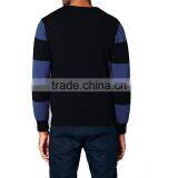 Navy Stripes Long Sleeve Fine Knit Crew Neck Cotton Sweater Pullover Male thumbnail-3