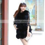CN-R-10 Factory Wholesale Cheap Black Fur Collar Real Fox Fur Vest Women thumbnail-4