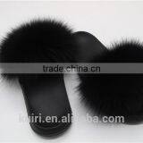 Women Fur Slippers Luxury Real Fox Fur Beach Sandal Shoes Fluffy Comfy Furry Flip Flops Fslipper-1 thumbnail-4