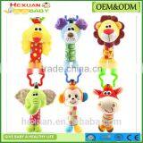 New Animal Dog Soft Stuffed Plush Crib Bed Hanging Hand Rattles Baby Toys