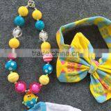 2016 New Baby Ester Day Chick Outfit Girls Spring Clothes Suit Short Sleeves Yellow Aztec Set Summer Outfits With Accessories thumbnail-5