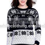 Ugly Christmas Vintage Reindeers Women Cashmere Jumper Sweater thumbnail-3