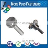 Taiwan Brass Stainless Steel Slotted 8-32 x 3/4 L Knurled Head Screw Decorative Knurled Thumb Screw