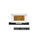 Portugal Gold Banknote Wooden Base thumbnail-1