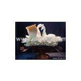 Mammoth Ivory Swan Bridge Carving Crafts thumbnail-1
