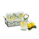 7 pieces 16oz drinking glass caddy with metal stand For parties , resturants