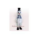 Fur Snowman Mascot Costume Christmas Party Dress