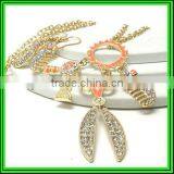 Beauty Gold Plated Colorful Dryer Bursh Scissors Dangle Sun Necklace Earring Set