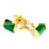 Deluxe Emerald Stone Gold Jewelry Unisex Shirt Cufflinks Brand thumbnail-2