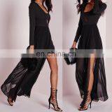 New Sexy Women Fashion Jumpsuit Shorts With Long Chiffon Overlay thumbnail-1
