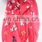 Modal Cashmere Blend Fashion Butterfly Print Infinity Lady Scarf thumbnail-4